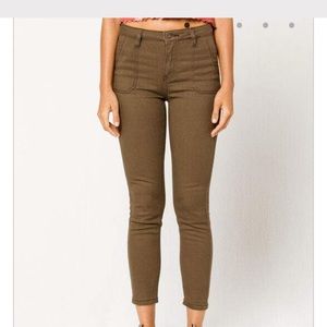 Olive SKY AND SPARROW Contrast Stitch Womens Pants